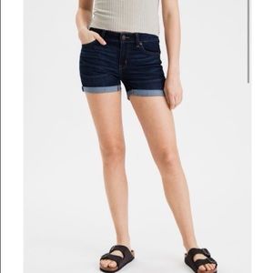American Eagle Dark Stretch Denim Midi Short